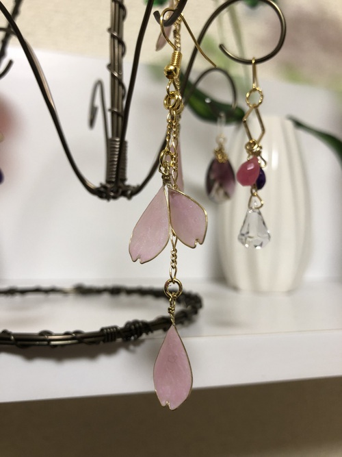 ハンドメイドピアス　出来た。