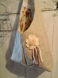 リネンリバーシブルbag。