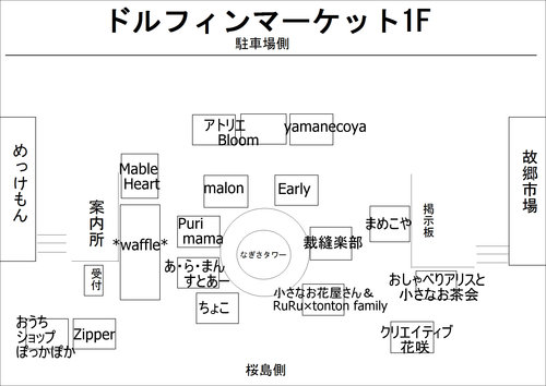 第39回ドルフィンマーケットブース配置図 第39回ドルフィンマーケットブース配置図