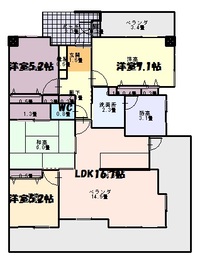 ランドシティ谷山アルベルタの間取り図できました。