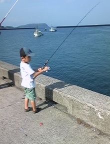 釣りと花火と