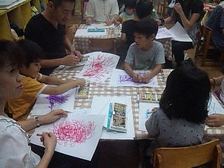保育園での親子カラーアートセラピー