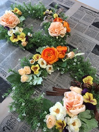 ウキウキ❤️パンジーのフラワーリース作り