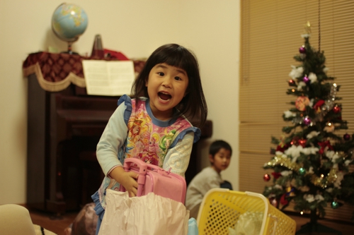 クリスマスの朝の出来事。