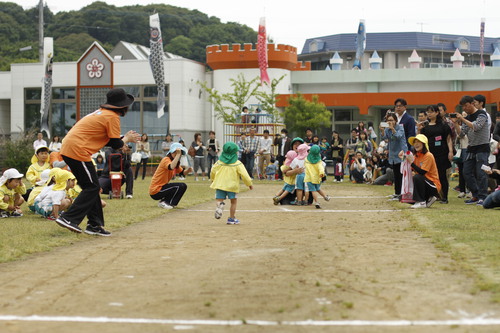 幼稚園の日曜参観。 幼稚園の日曜参観。
