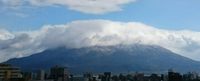桜島も冠雪