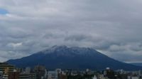 桜島冠雪の全容が現れました。