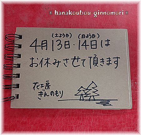 お休みのお知らせ
