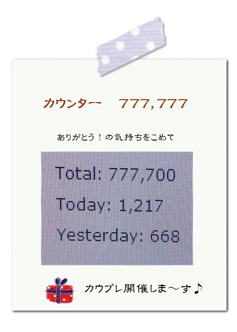 カウンター777,777記念♪プレゼント企画。*