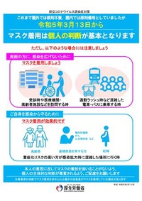 新型コロナウイルス対策について 2023/05/09 09:02:29
