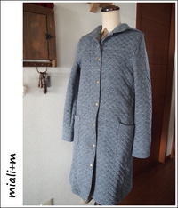 キルトニットロングコート