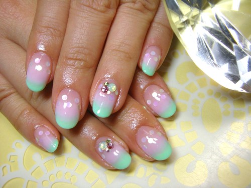 春色☆ダブルグラデーションNail
