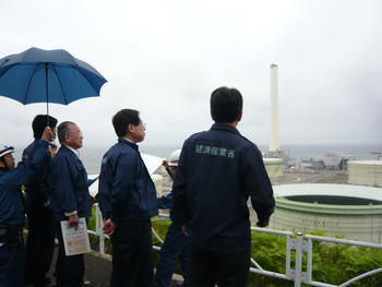 東京電力広野火力発電所の復旧作業を激励しました