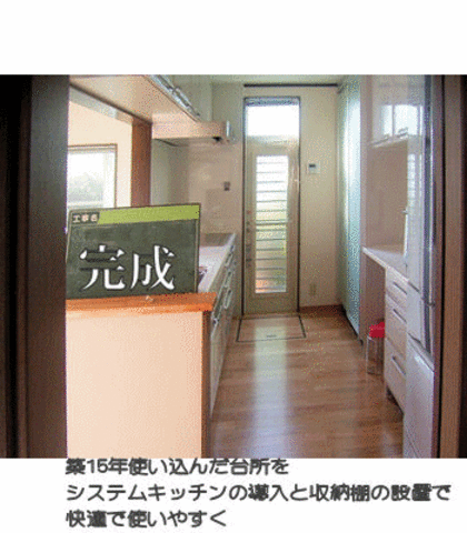 長年使ったキッチンのエコリフォーム