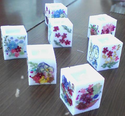 押し花キャンドル