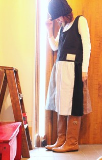 パッチワークワンピ。　hanacoco