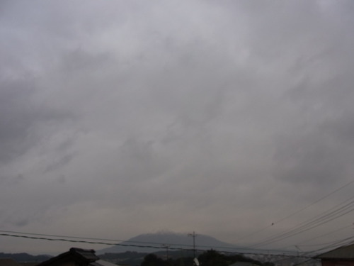 桜島と空の写真