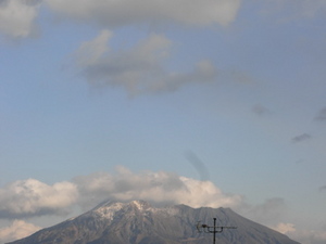 桜島と空の写真