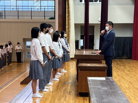 壮行会に出席。 壮行会に出席。