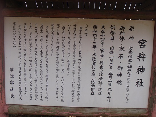 宮持神社　集落を火災から守る神社