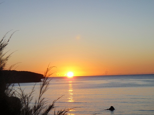昨日は久しぶりの夕日でした。