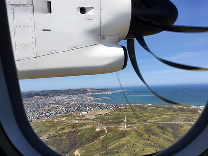 稚内市街地を飛行機から望む 稚内市街地を飛行機から望む